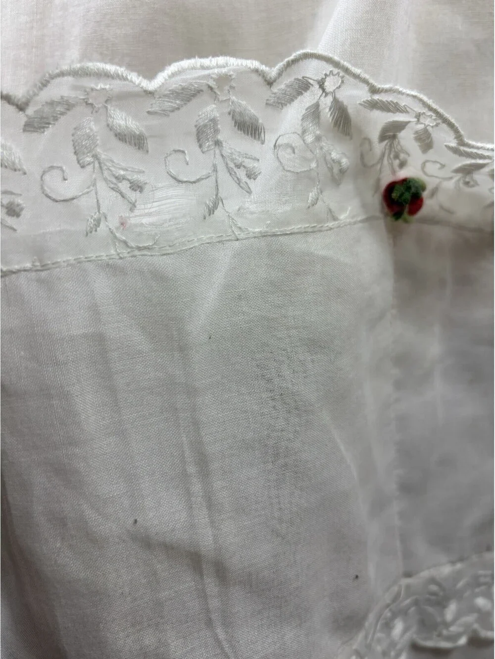 VTG Carmen Lee 1950s Semi-Sheer Hostess Half Apron Lace Trim 3 Pockets